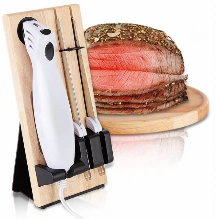 Electric Kitchen Knife with Wooden Board